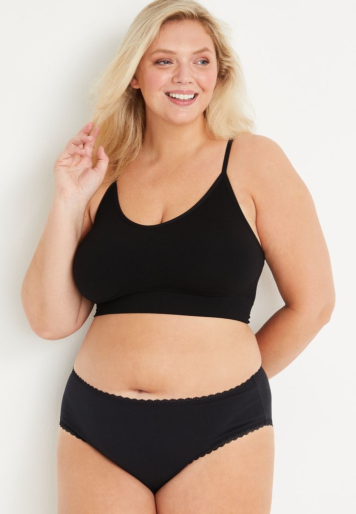 Simply Comfy Lace Trim Cotton Bikini Panty - Image 2