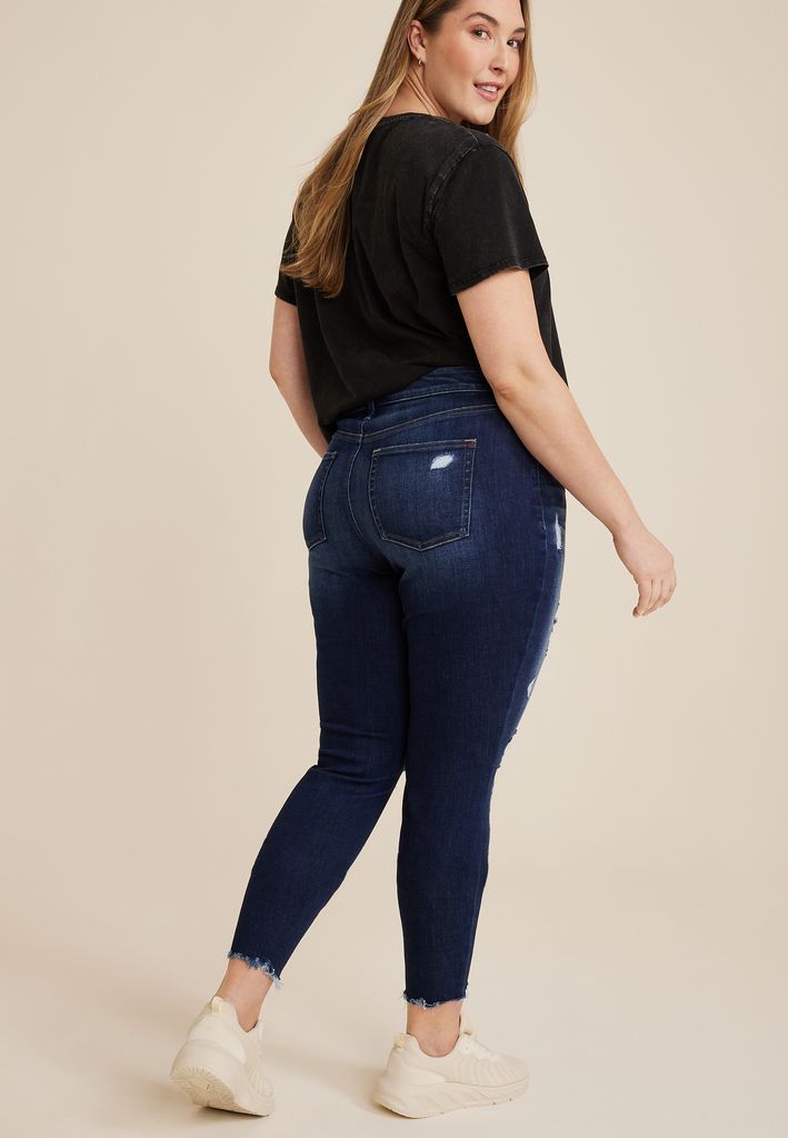 Plus Size edgely™ Curvy High Rise Ripped Super Skinny Jean - Image 2