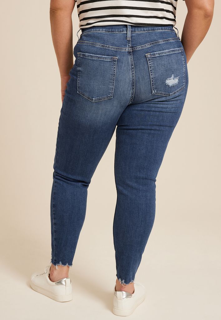 Plus Size m jeans by maurices™ High Rise Button Fly Super Skinny Ankle Jean - Image 2