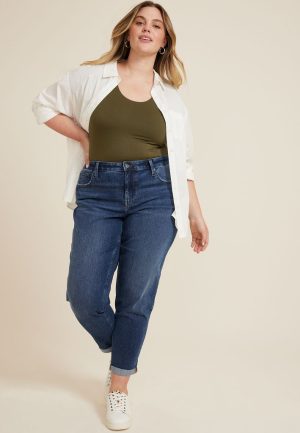 Plus Size m jeans by maurices&trade; Classic High Rise Dark Taper Jean