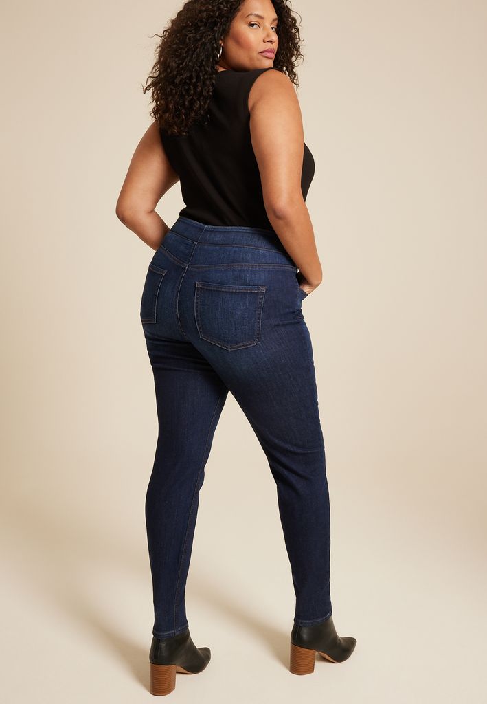 Plus Size m jeans by maurices™ Cool Comfort Crossover High Rise Pull On Super Skinny Jean - Image 2