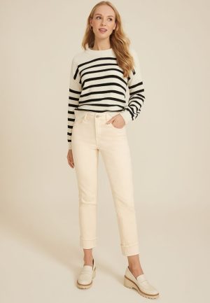 m jeans by maurices&trade; High Rise Cuffed Hem Straight Ankle Jean