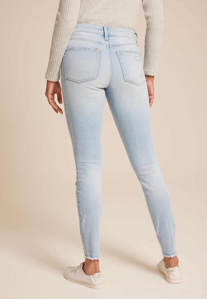 edgely™ Light High Rise Destructed Hem Super Skinny Ankle Jean - Image 2