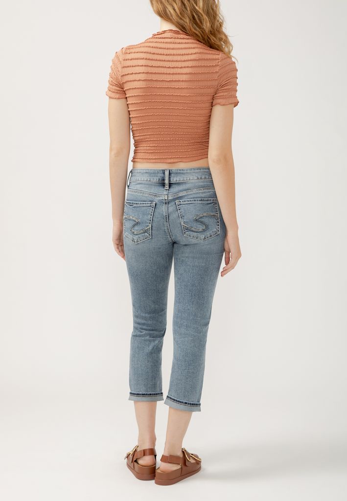 Silver Jeans Co.® Suki Curvy Mid Rise Luxe Stretch Cuffed Cropped Jean - Image 2