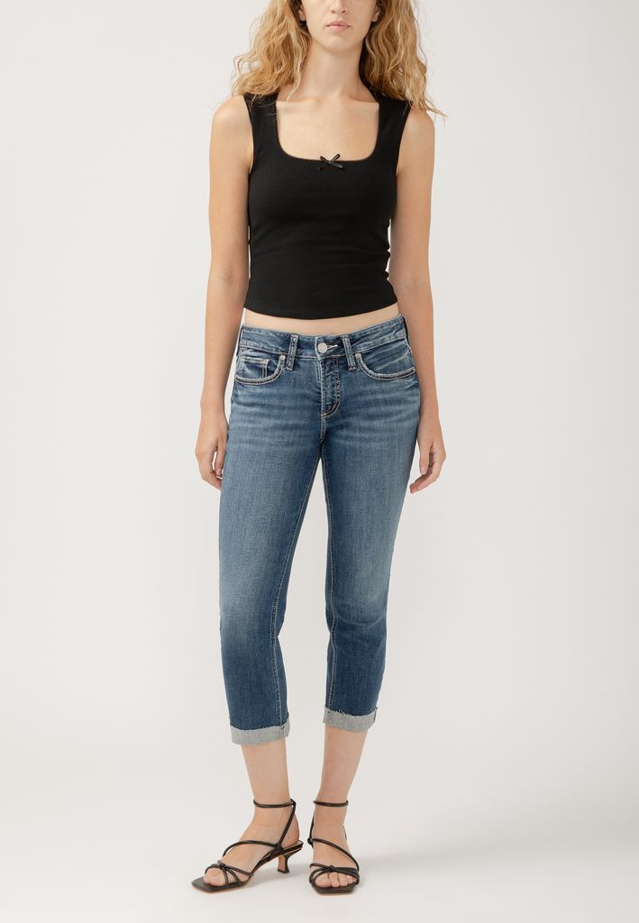 Silver Jeans Co.® Britt Curvy Low Rise Raw Cuff Hem Cropped Jean