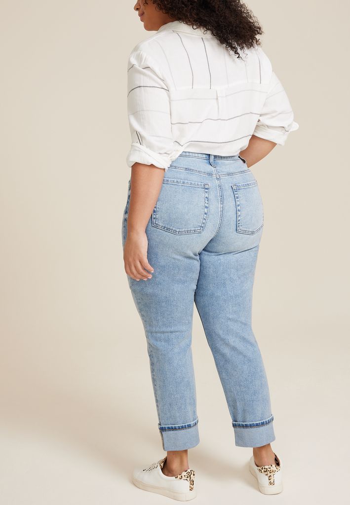 Plus Size m jeans by maurices™ Cuffed High Rise Slim Straight Ankle Jean - Image 2