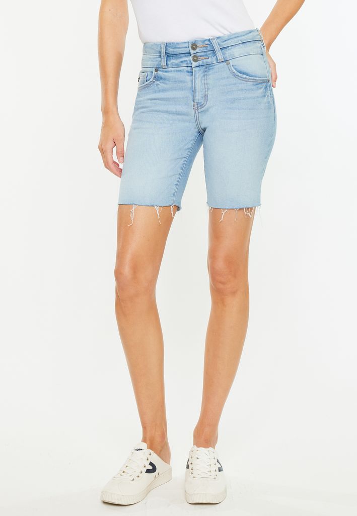 KanCan™ High Rise Stacked Waist Double Button 8in Bermuda Short