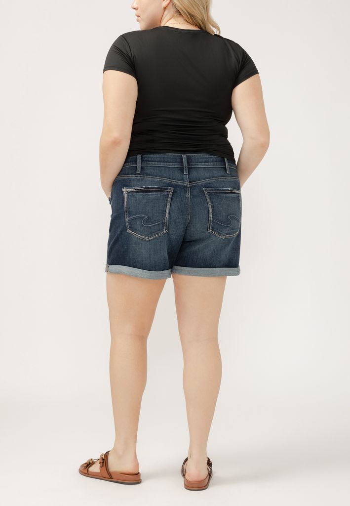 Plus Size Silver Jeans Co.® Mid Rise Luxe Stretch Rolled Hem 6in Boyfriend Short - Image 2