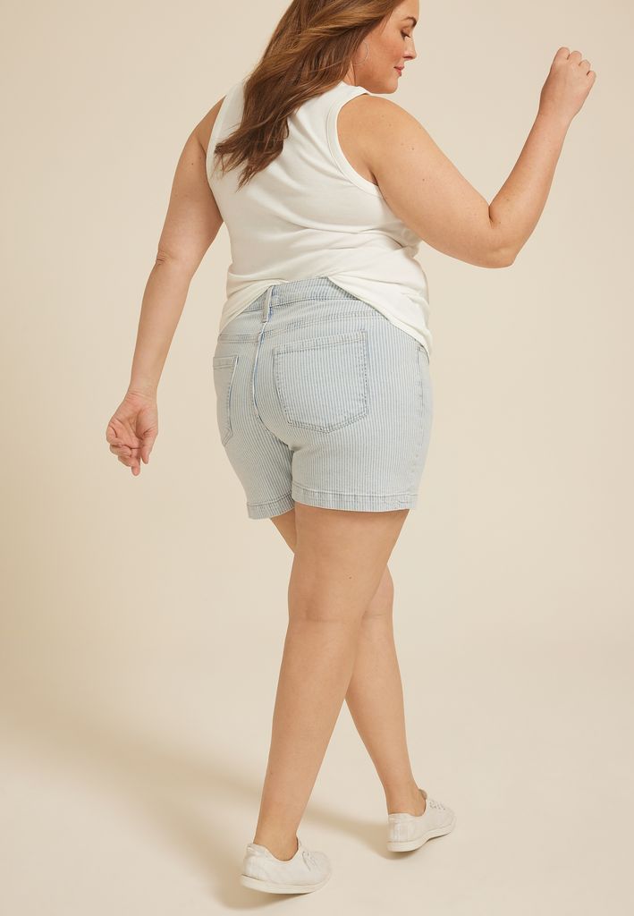 Plus Size m jeans by maurices™ Striped High Rise 5in Short - Image 2