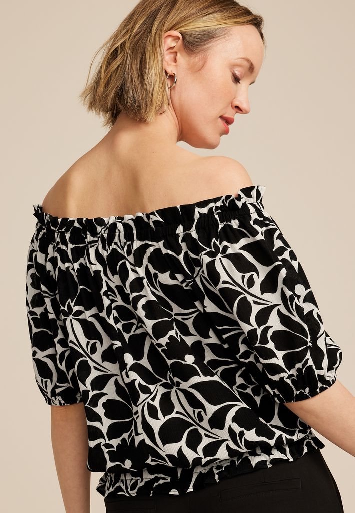 Printed Off The Shoulder Top - Image 2