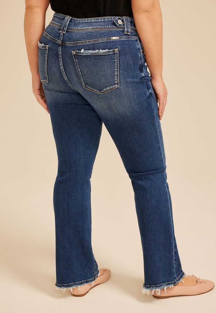 Plus Size KanCan™ Mid Rise Double Button Frayed Hem Bootcut Jean - Image 2