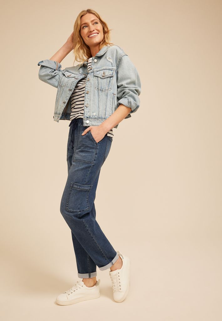 m jeans by maurices™ Dark Soft Knit High Rise Ankle Jogger