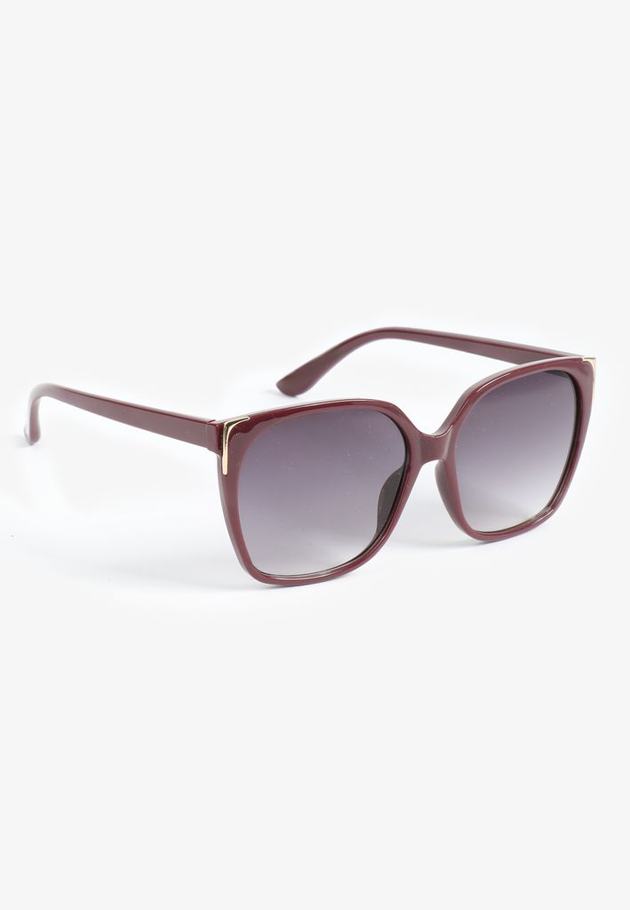 Purple And Gold Oversized Square Sunglasses