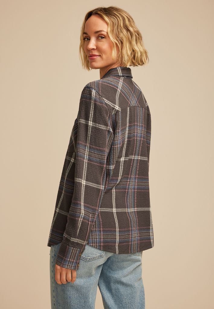 Pucker Plaid Button Down Shirt - Image 2