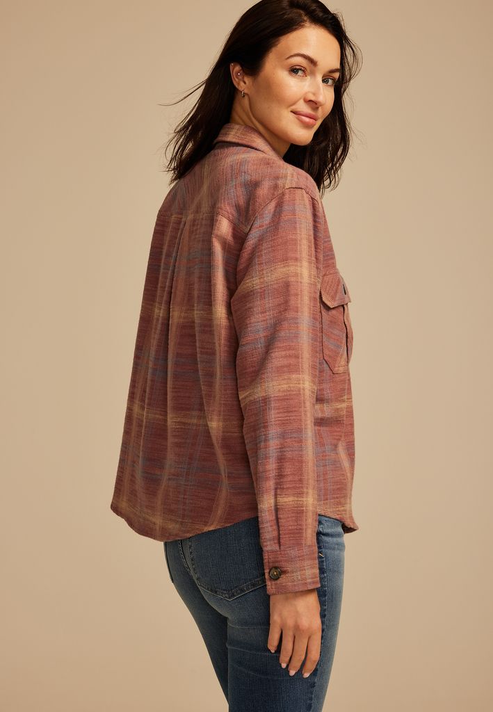Shorty Utility Plaid Button Down Shirt - Image 2