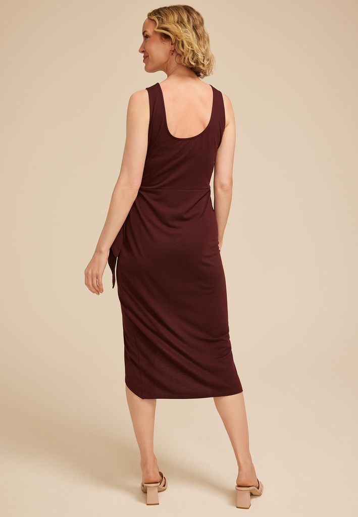 24/7 Bare Wrap Waist Midi Dress - Image 2