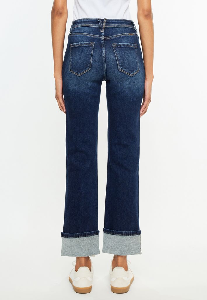 KanCan™ High Rise Seamed Pocket Cuffed Hem Straight Jean - Image 2