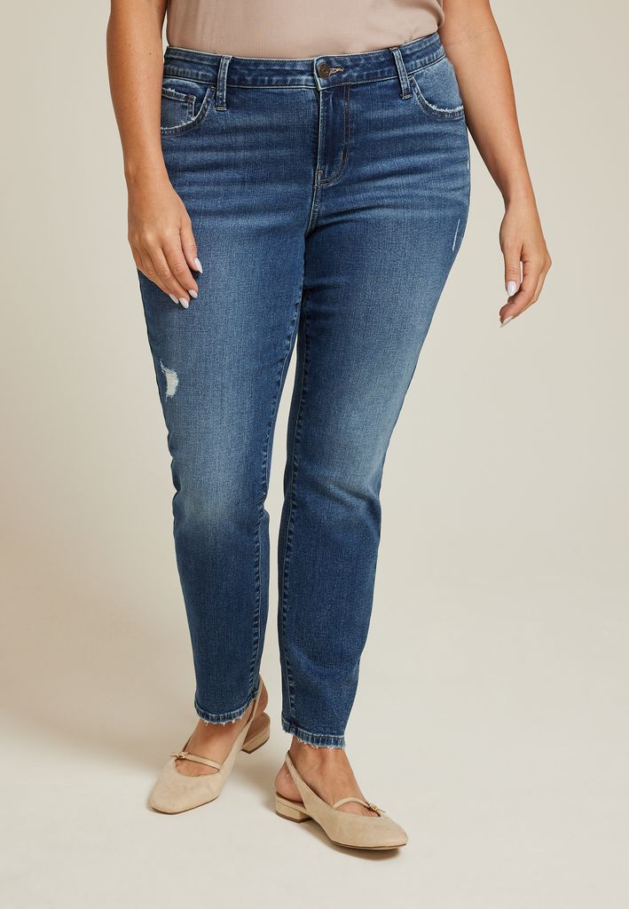 Plus Size m jeans by maurices™ Dark Mid Rise Slim Straight Jean