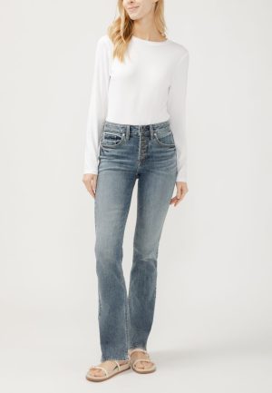 Silver Jeans Co.® Avery Curvy High Rise Button Fly Slim Boot Jean