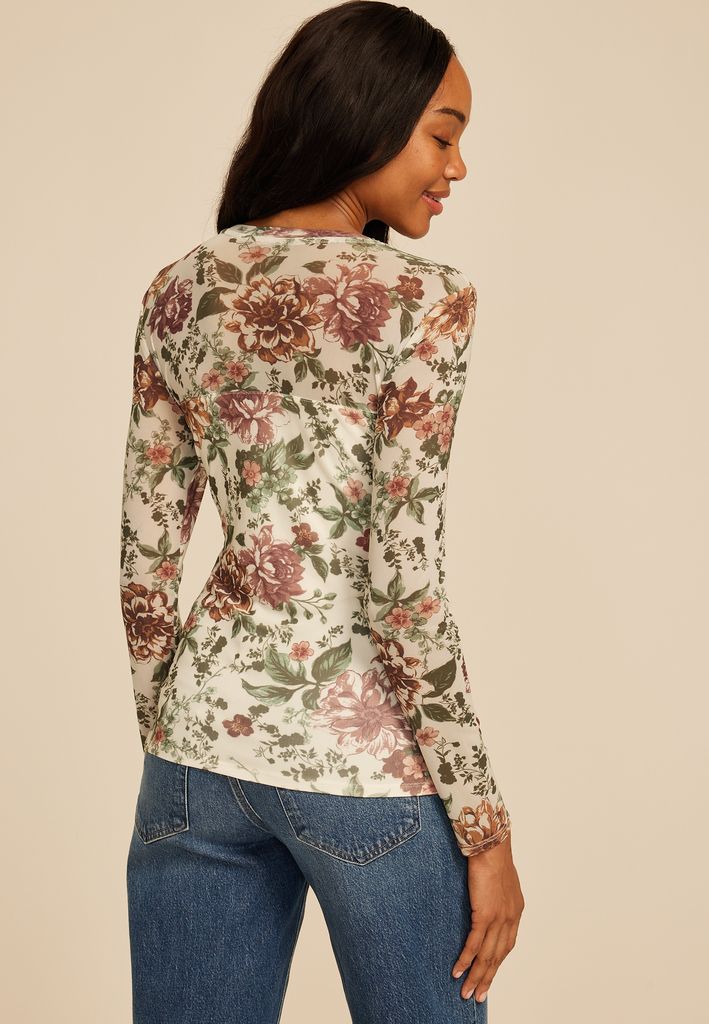 Floral Mesh Blouse - Image 2