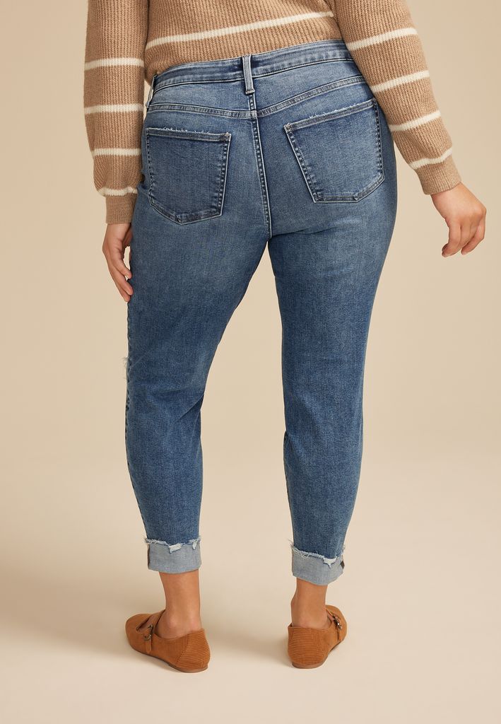 Plus Size m jeans by maurices™ Cool Comfort Mid Rise Backed Ripped Ankle Jegging - Image 2