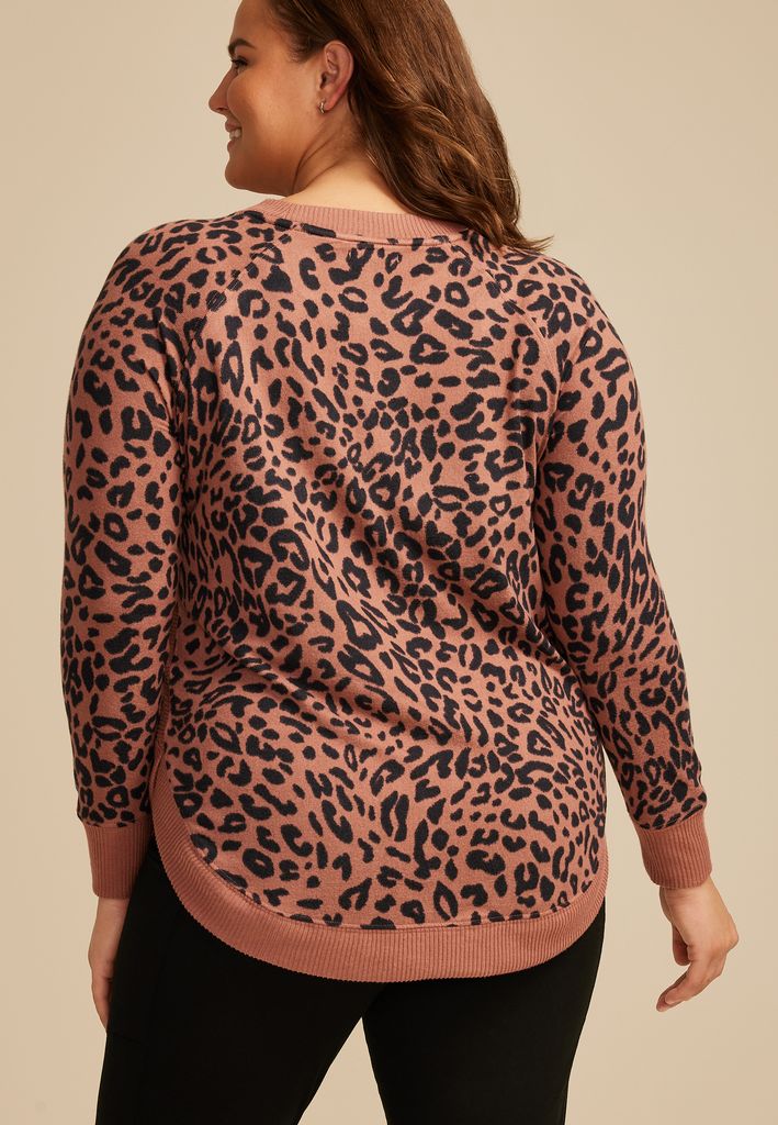 Plus Size Haven Leopard Round Hem Tunic - Image 2
