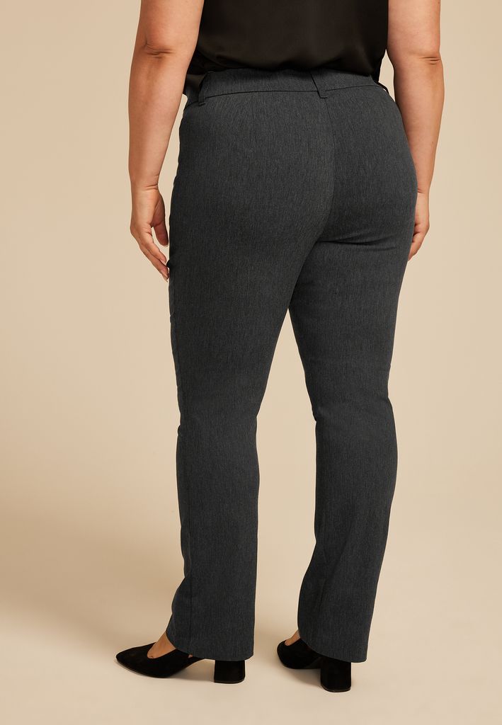 Plus Size Heathered Bengaline Mid Rise Bootcut Pant - Image 2
