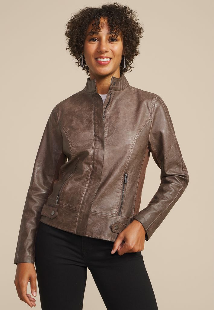 Faux Leather Biker Jacket