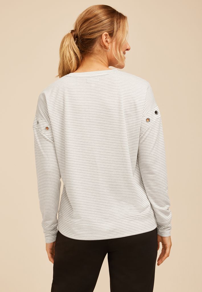 Grommet Shoulder Long Sleeve Tee - Image 2