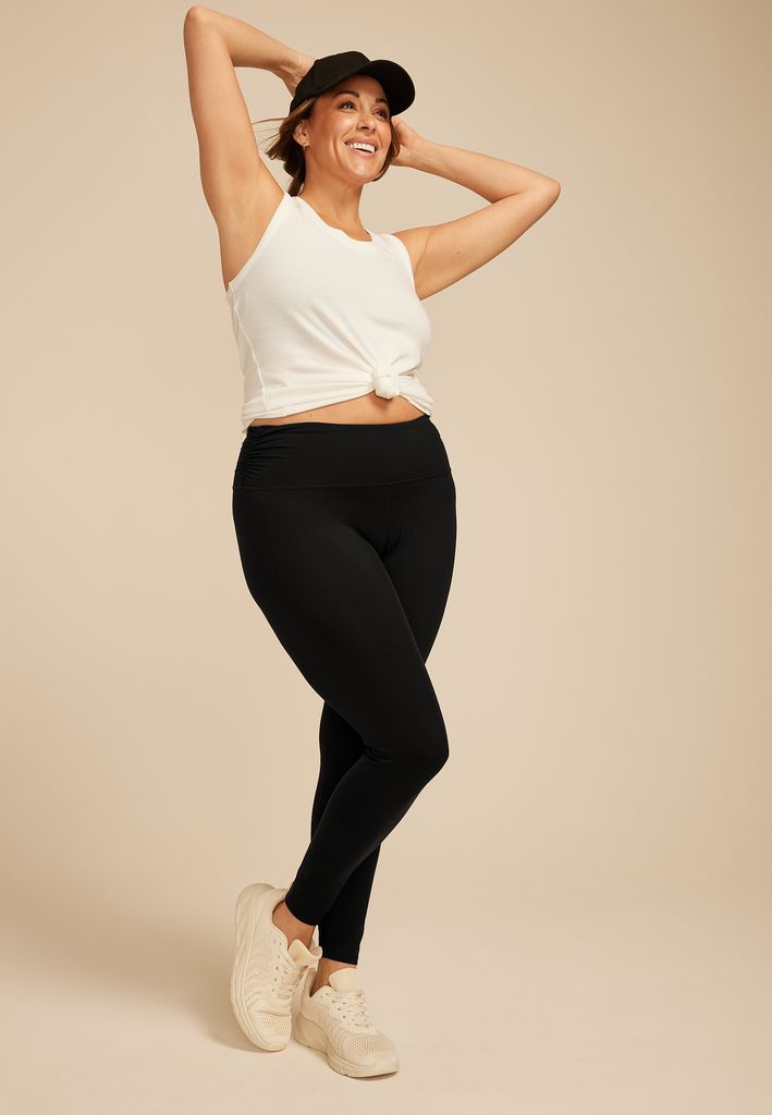 Plus Size PowerStretch High Rise Side Ruched Legging