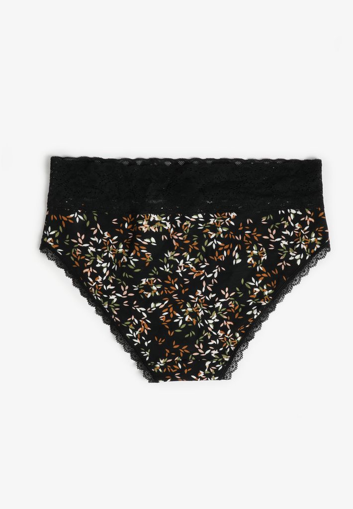 Simply Comfy Cotton Ditsy Leaf Hipster Panty - Image 2
