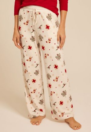 Hacci Festive Wide Leg Pajama Pants
