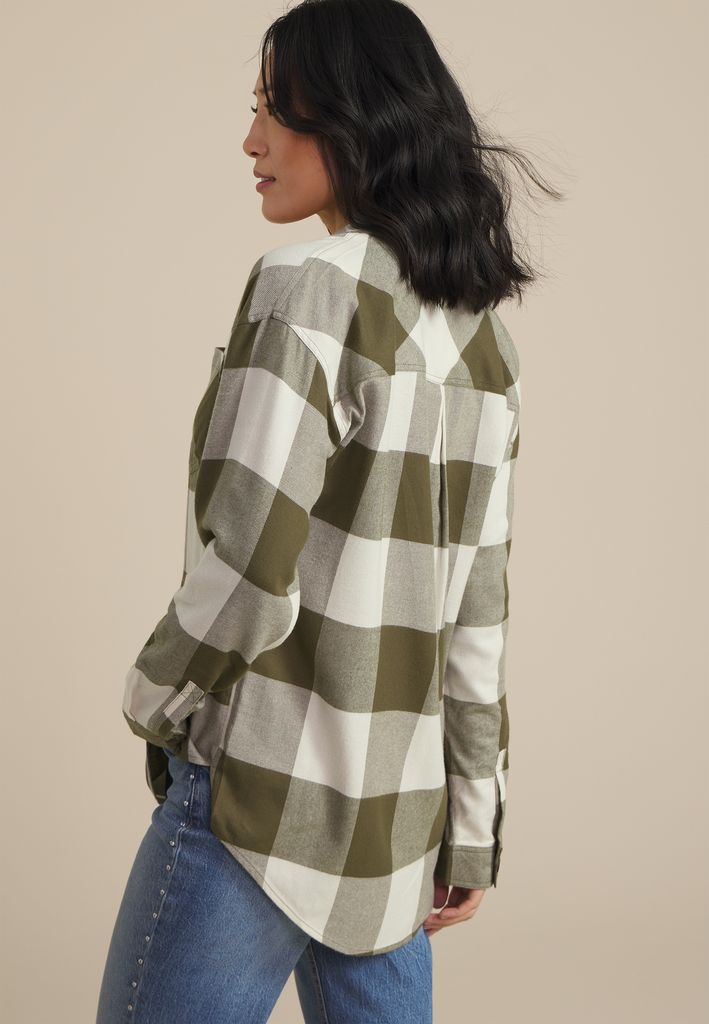 Plaid Button Down Boyfriend Shirt - Image 2