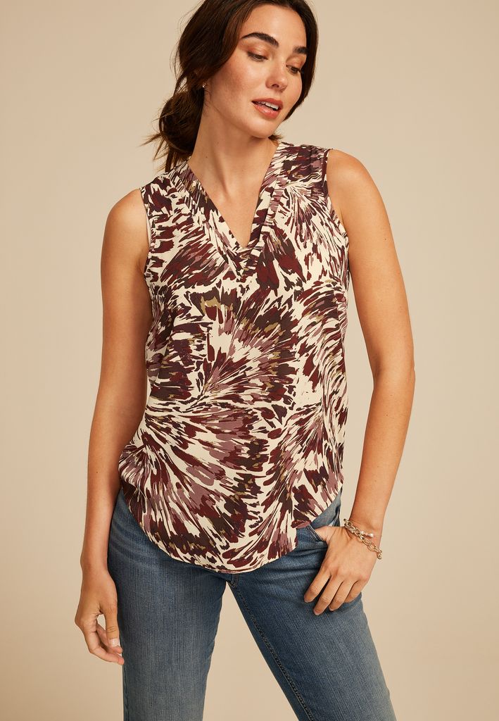 Abstract Double V Tank Top