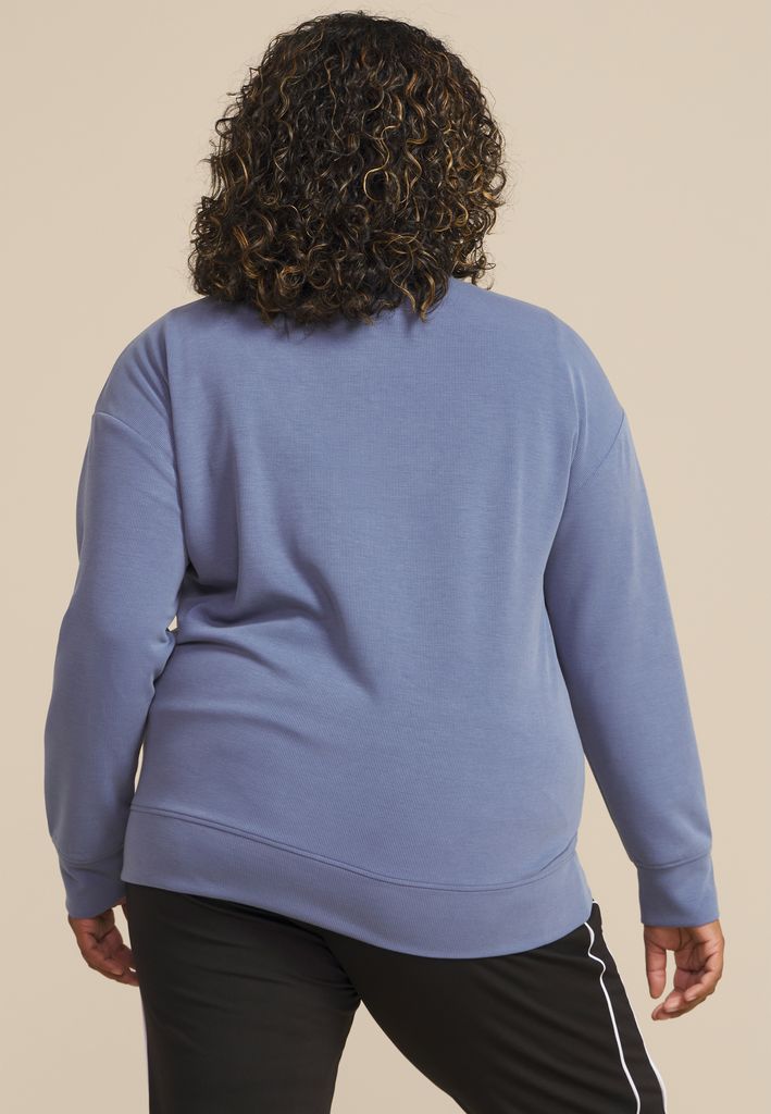 Plus Size Scuba Knit Quarter Zip Sweatshirt - Image 2