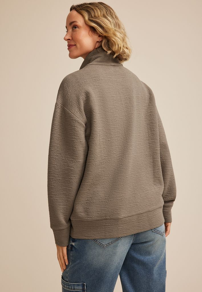 Textured Full Zip Sweatshirt - Image 2