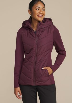 Quilted Knit Hooded Jacket