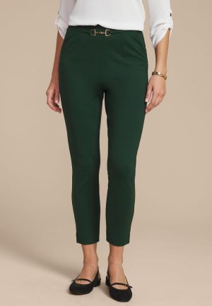 Gold Buckle Ponte Pull On Skinny Pant