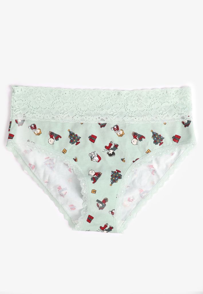 Simply Comfy Cotton Holiday Peanuts Hipster Panty