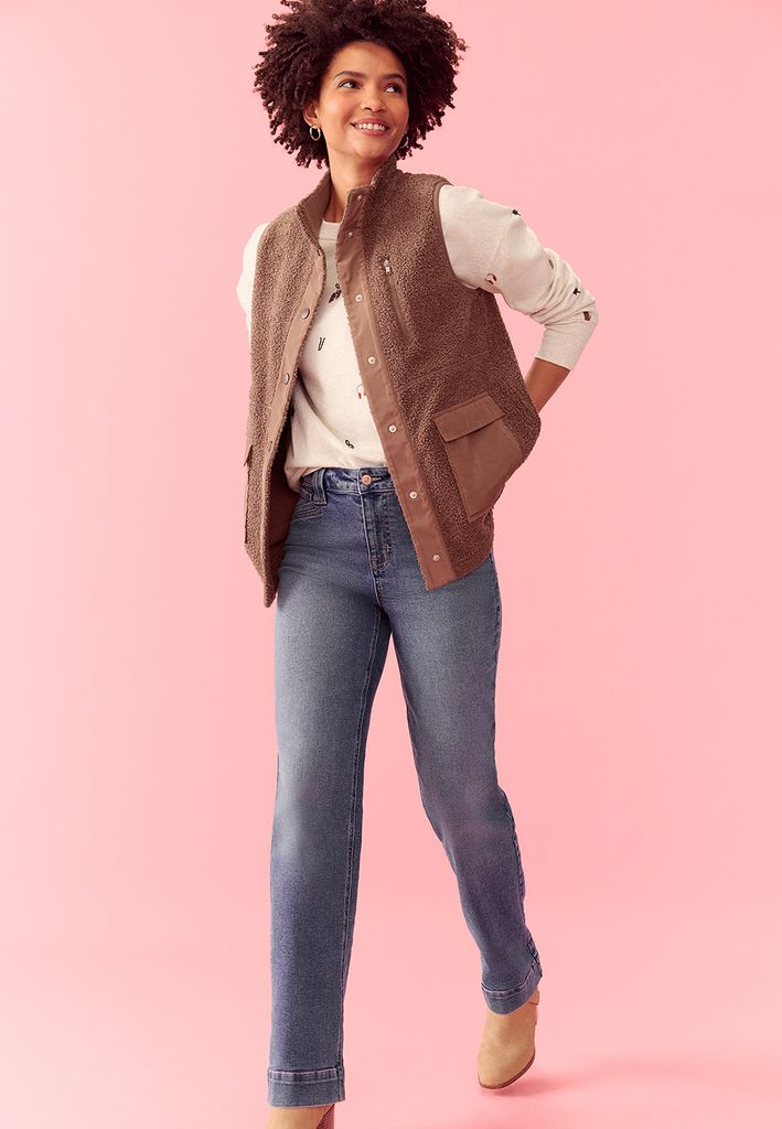 m jeans by maurices™ High Rise Slant Pocket Wide Leg Jean
