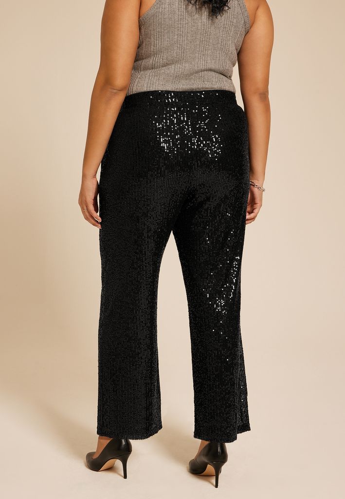 Plus Size Studio Y Sequin High Rise Wide Leg Pant - Image 2