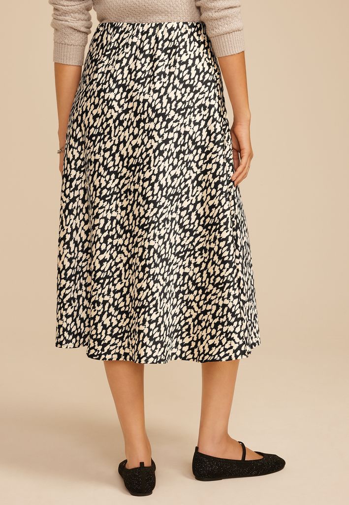Satin High Rise Midi Skirt - Image 2