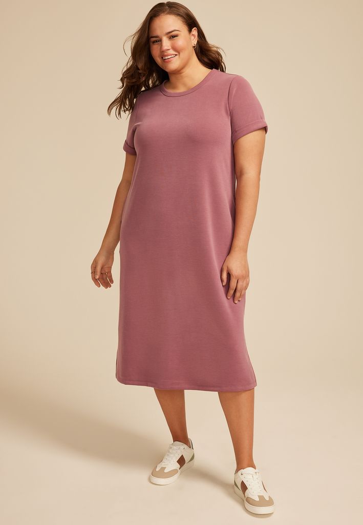 Plus Size Cloud Scuba Knit Midi Dress
