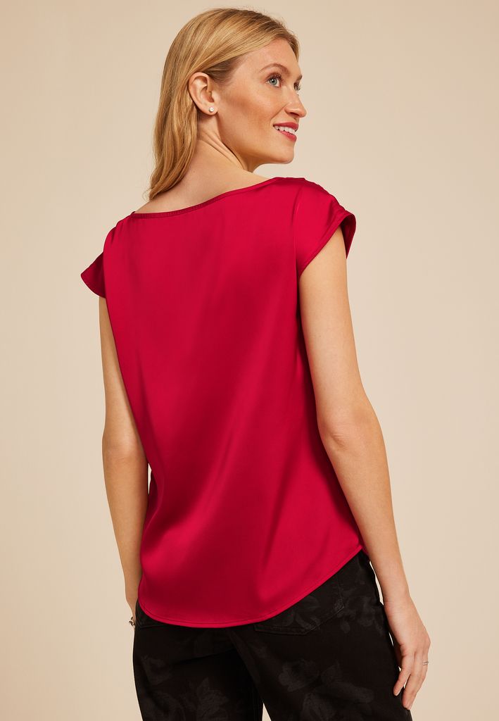 Satin Cowl Neck Blouse - Image 2