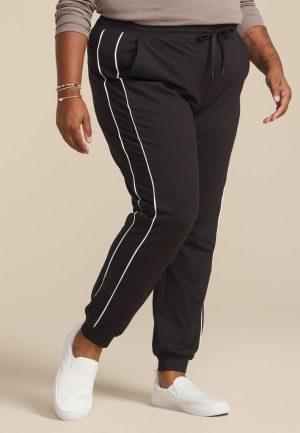 Plus Size High Rise Piping Traveler Pull On Pant?