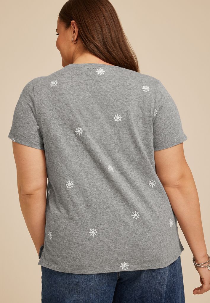 Plus Size 24/7 Dawson Snowflake Crew Neck Tee - Image 2