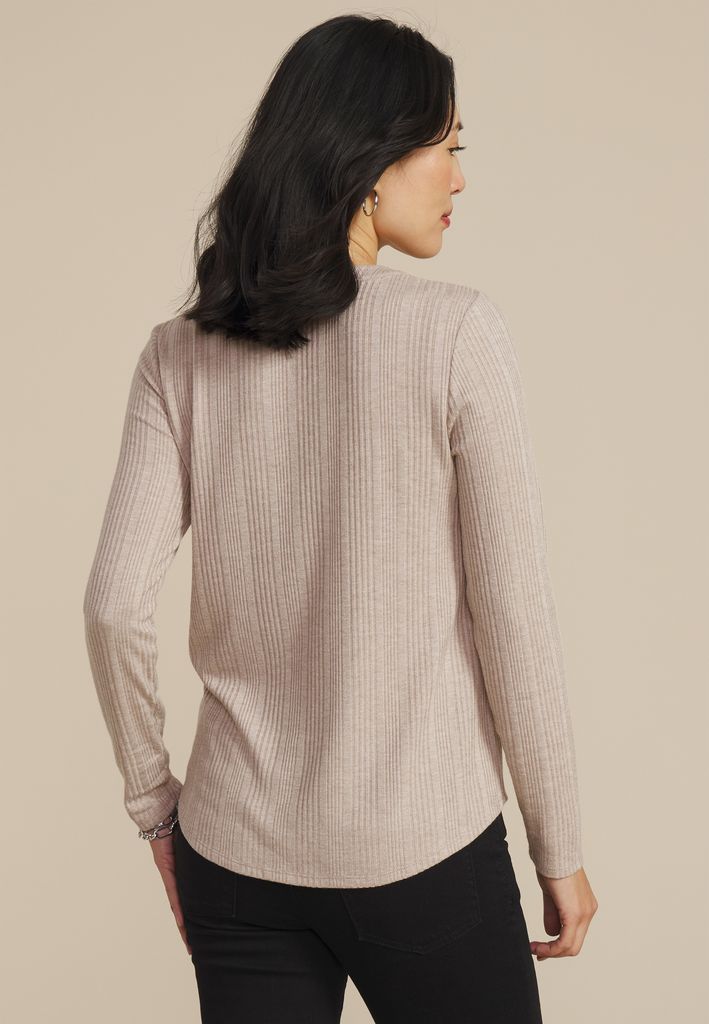 Heathered Variegated Lace Up Top - Image 2