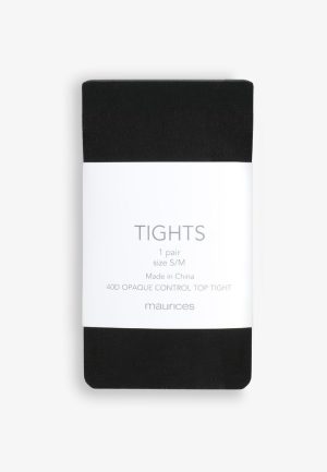Black 40D Opaque Control Top Tights