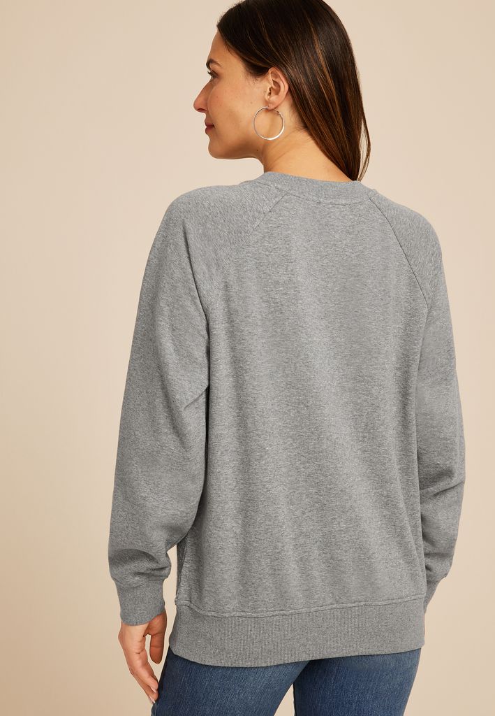 Studio Y Heathered Gray Shimmer Tunic Sweatshirt - Image 2