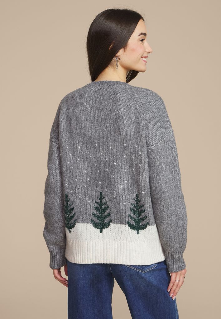 Metallic Tree Clip Front Cardigan - Image 2